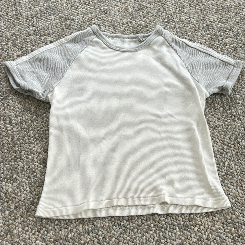 Gray and White Raglan T-Shirt